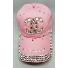 Bling Rhinestone Studded Front Baseball Cap Hat Ballcap Womans Tennis New Pink  eb-94193684